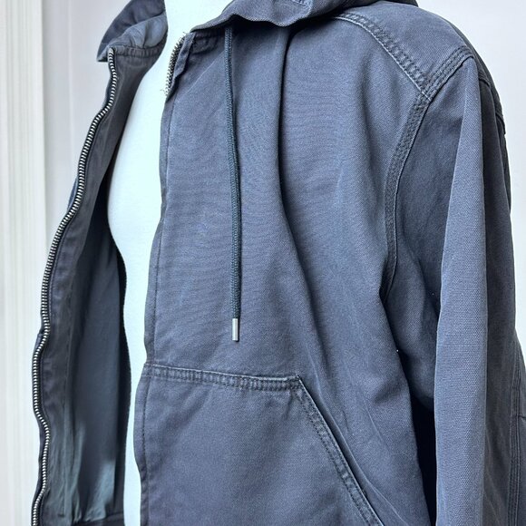 H&M Hooded Zip Jacket XL Dark Grey Cotton - Picture 3 of 5